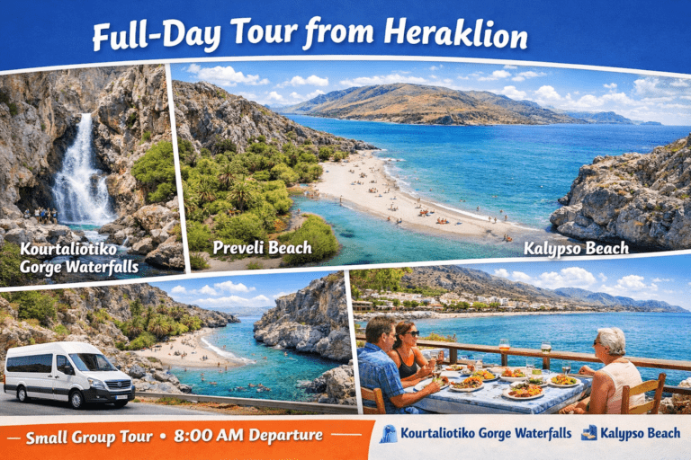 Small Group Tour | Kourtaliotiko Gorge Waterfalls, Preveli/Kalypso Beach & Plakias Village (1162372)