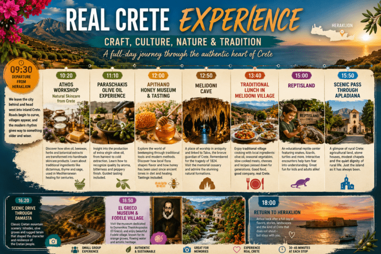 SGT – Heraklion: | Cretan Outback’s | Melidoni Cave | Wild life | Honey & Olive Oil (680012)